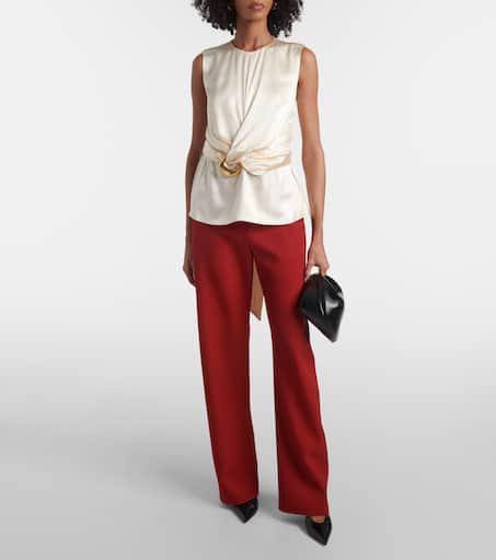 Altuzarra Tizzy belted gathered silk top