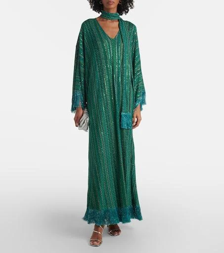 Missoni Zigzag sequined fringed lamé kaftan 2