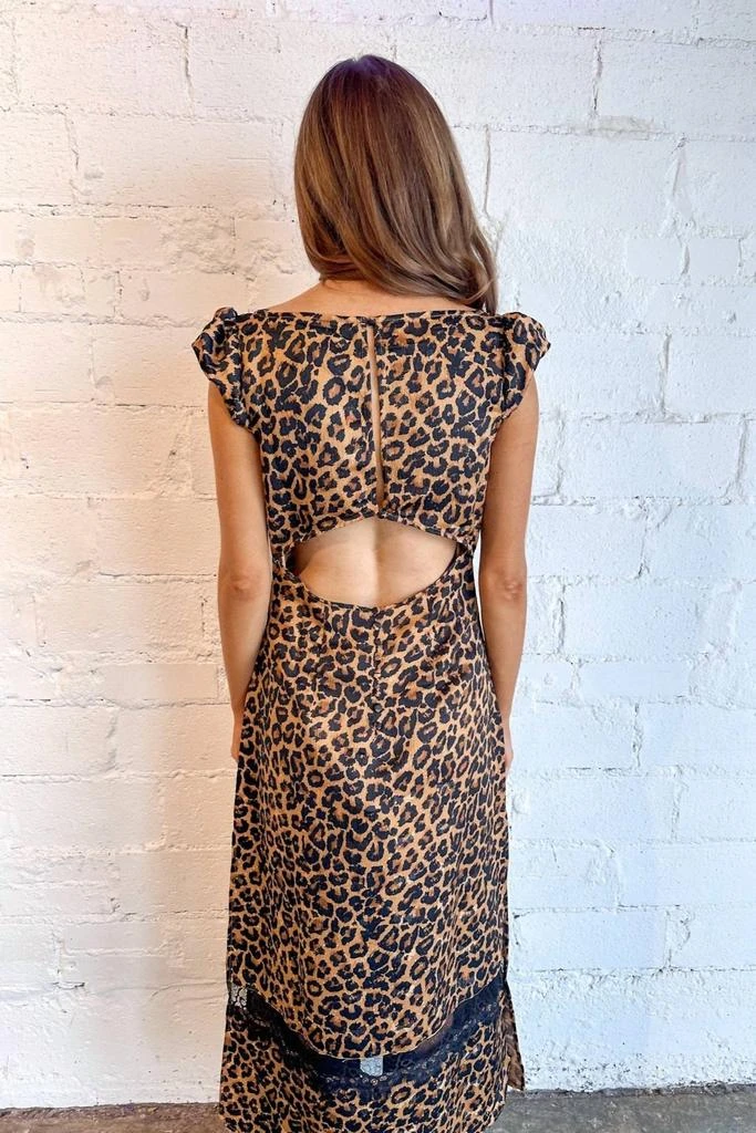 Free People Foolish Hearts Printed Midi Dress In Leopard 2