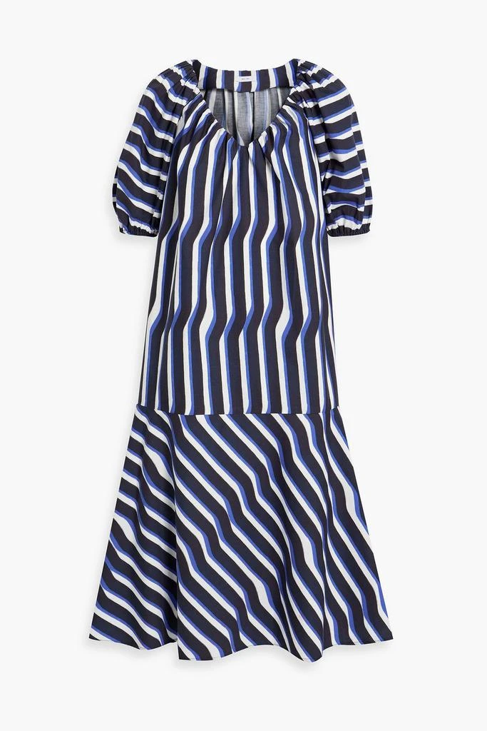 IRIS & INK Esme striped organic cotton-poplin midi dress 1