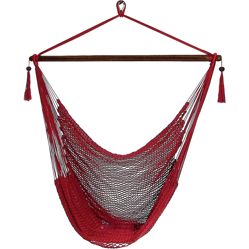 Sunnydaze Caribbean Style Extra Large Hanging Rope Hammock Chair Swing for Backyard and Patio 10