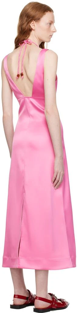 Ganni Pink Halter Midi Dress 3