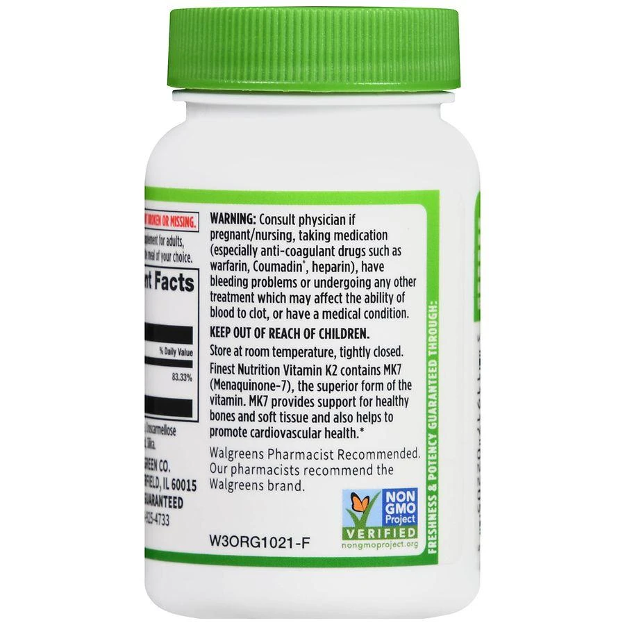 Walgreens Vitamin K2 As MK-7 100 mcg Tablets 4