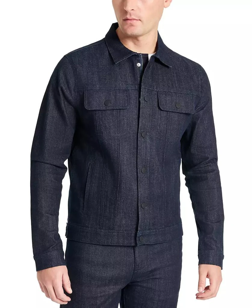 Kenneth Cole Men's Rinsed Denim Snap-Front Trucker Jacket 1