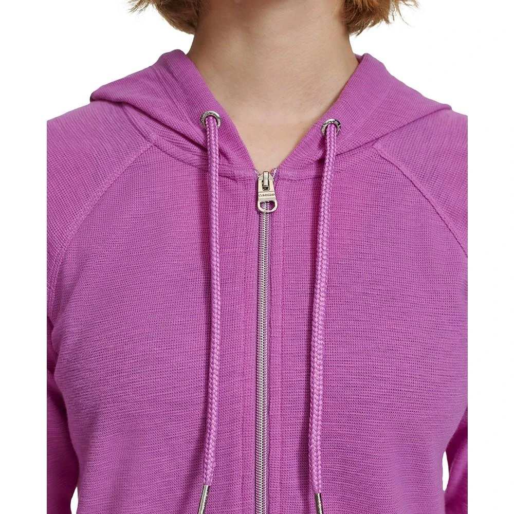 Calvin Klein Ruched-Sleeve Zip Hoodie, XS- 4