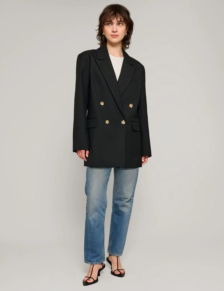 Pixie Market Oversized Wool-Twill Gold-Button Blazer 5