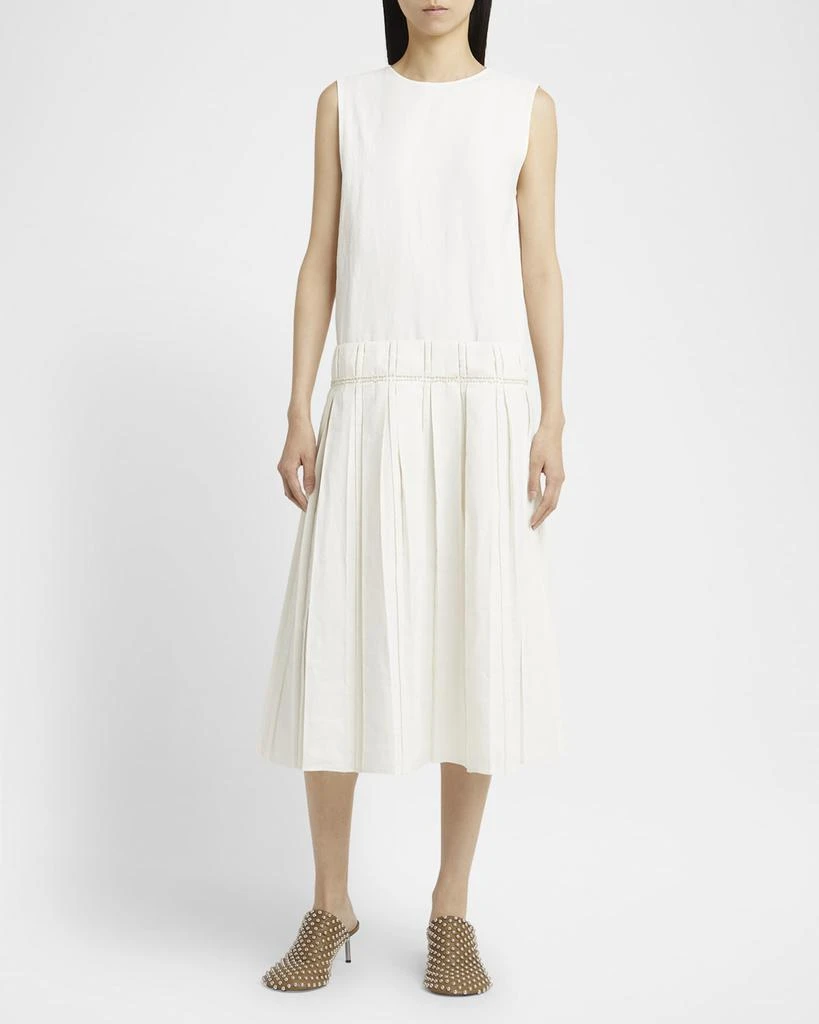 Jil Sander Pleated Midi Linen Dress 2