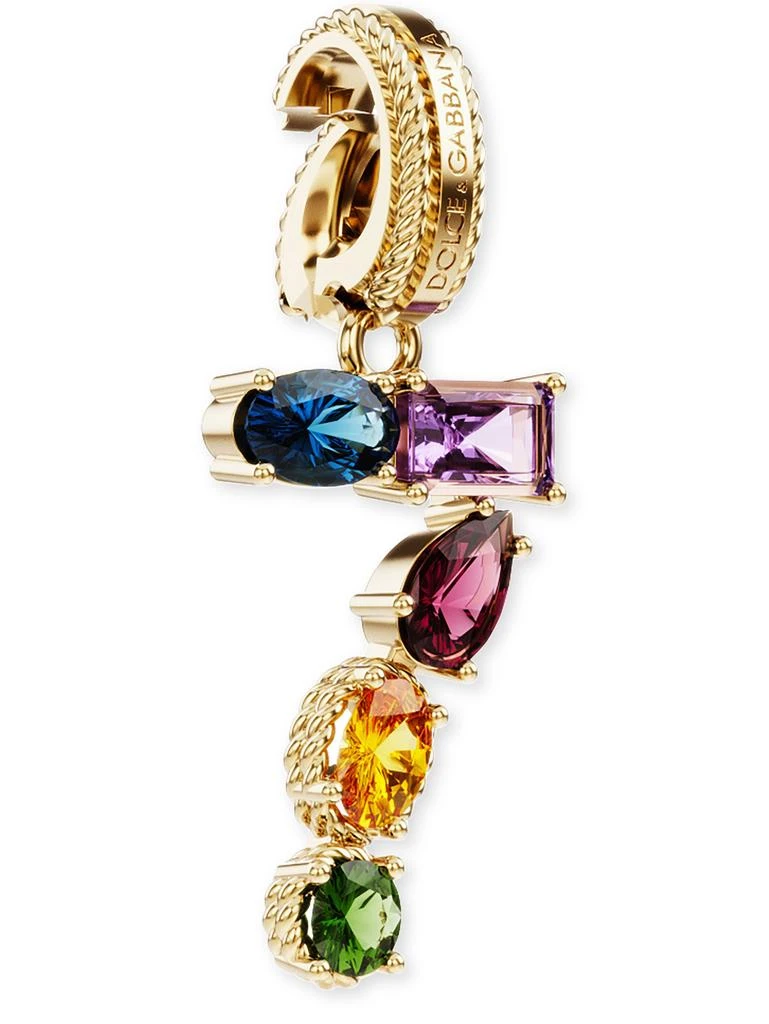 Dolce & Gabbana 18 kt yellow gold rainbow pendant with multicolor finegemstones representing number 7 3