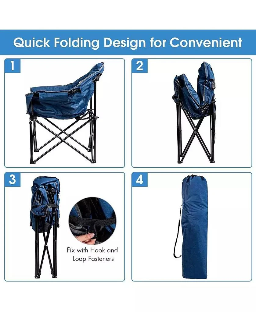 Mecale Folding Camping Moon Padded Chair with Carrying Bag 5