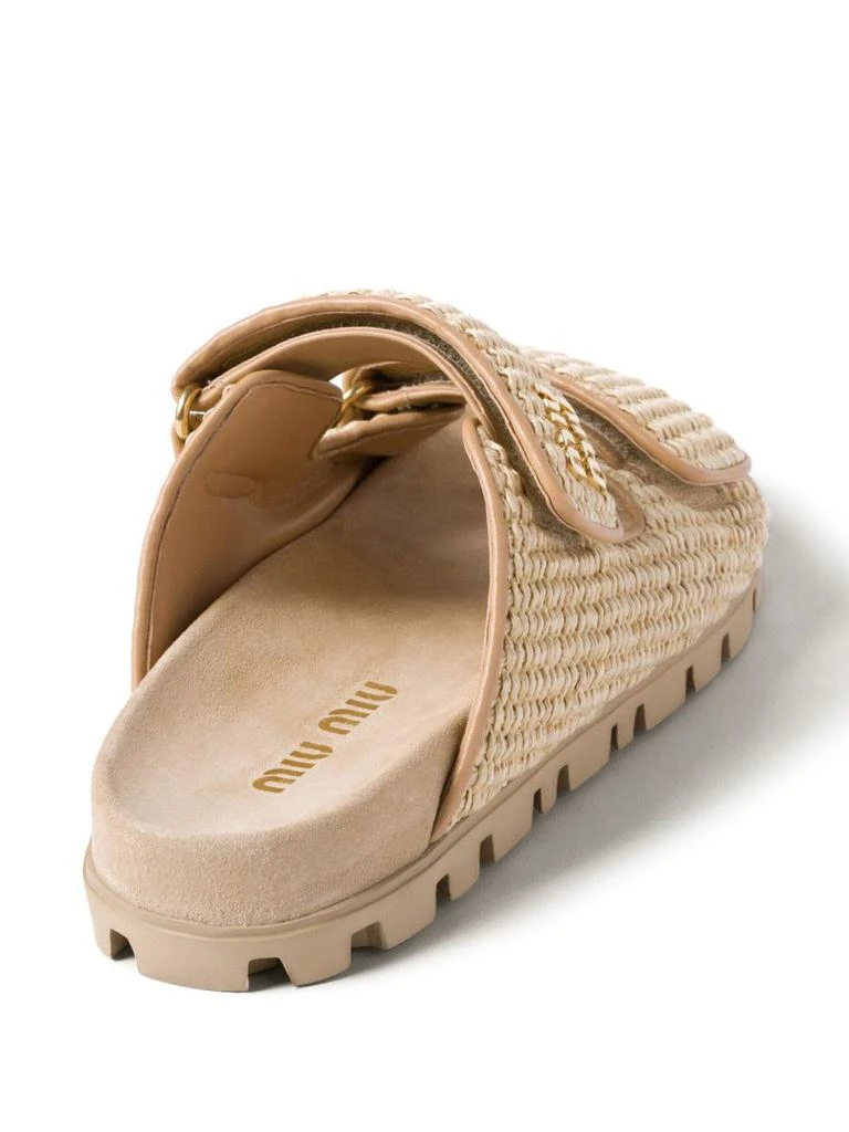 Miu Miu Miu Miu Touch-Strap Raffia Sandals 3