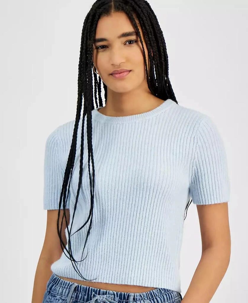 Hooked Up by IOT Juniors' Short-Sleeve Crewneck Sweater 3