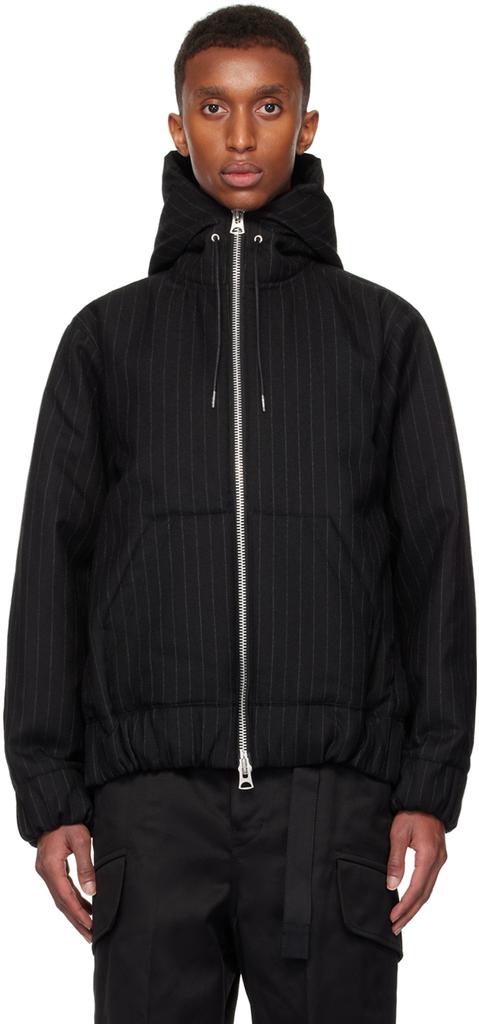 パーカー・フーディ Sacai Chalk Stripe Hoodie Sacai Black Chalk Stripe Hoodie - Hoodies - BeyondStyle