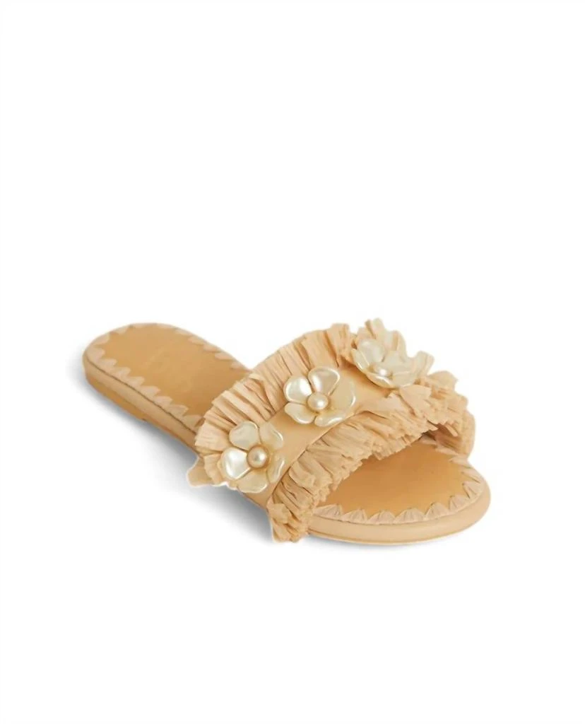 BTB Los Angeles Bali Floral Slide Sandal In Nude 1