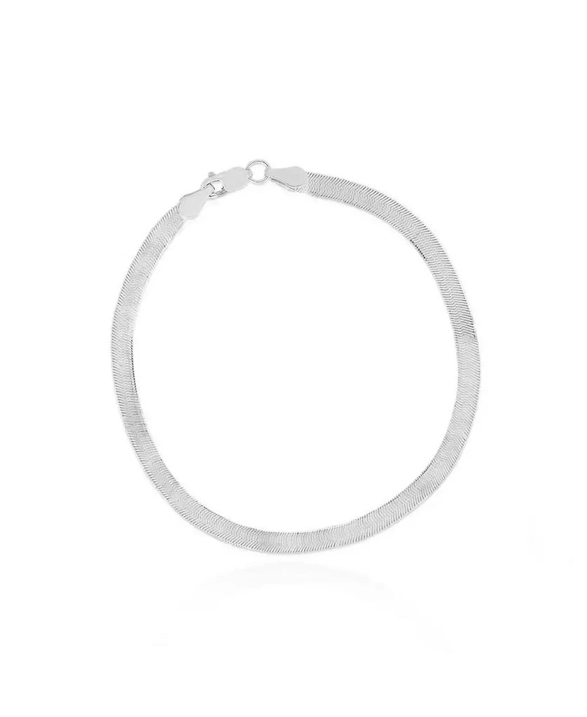 The Lovery Large Herringbone Bracelet 14K White Gold - 5 millimeters -