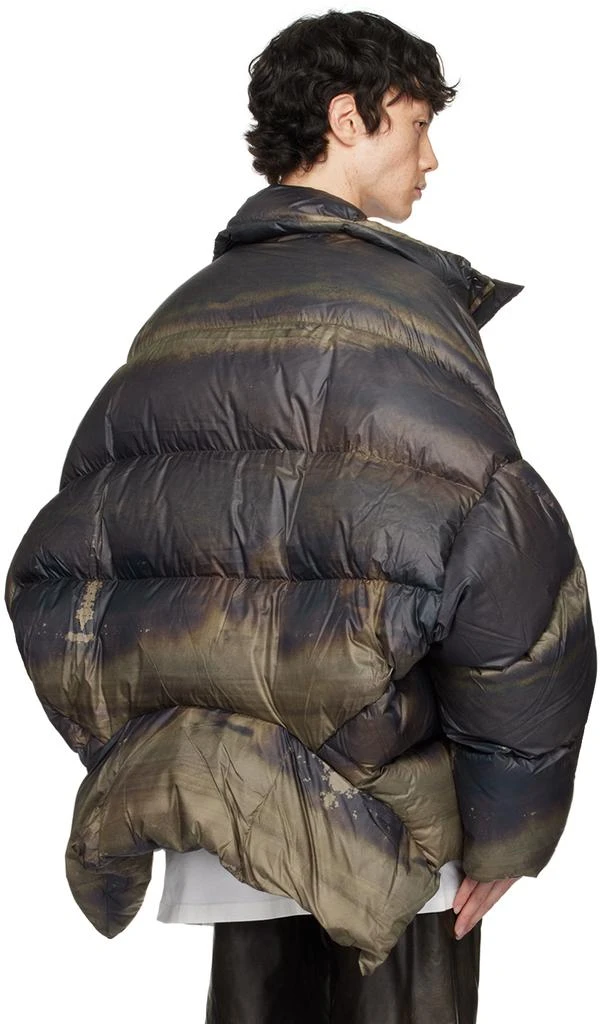Feng Chen Wang Brown & Green Pankou Knot Down Jacket 3