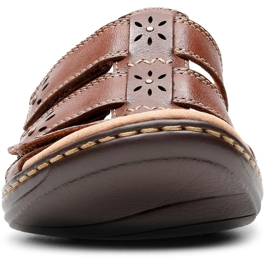 Clarks Leisa Spring Womens Leather Slip On Slide Sandals 3