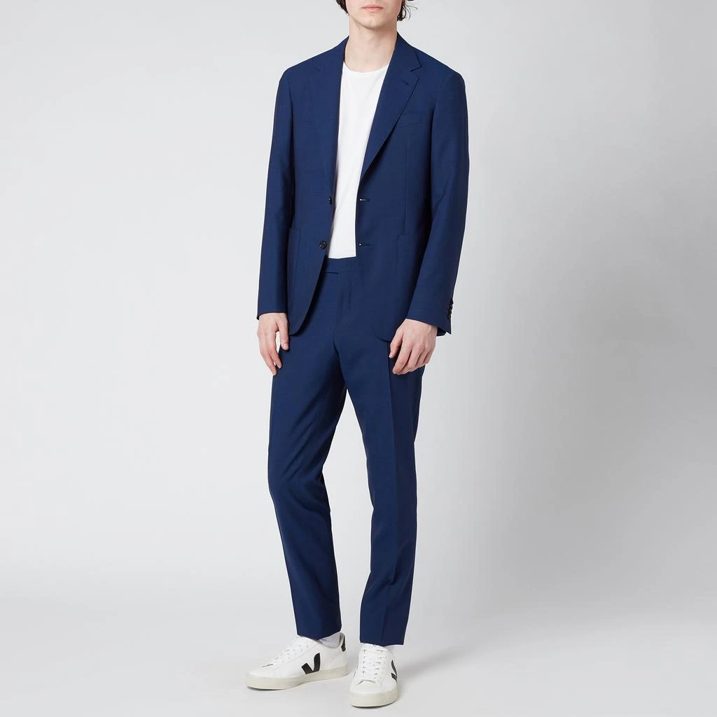 Canali Men's Super 140 Sb2 Patch Wool Suit - Royal Blue 1