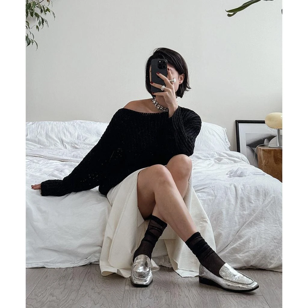 Dolce Vita Beny Flats Silver Distressed Leather 6