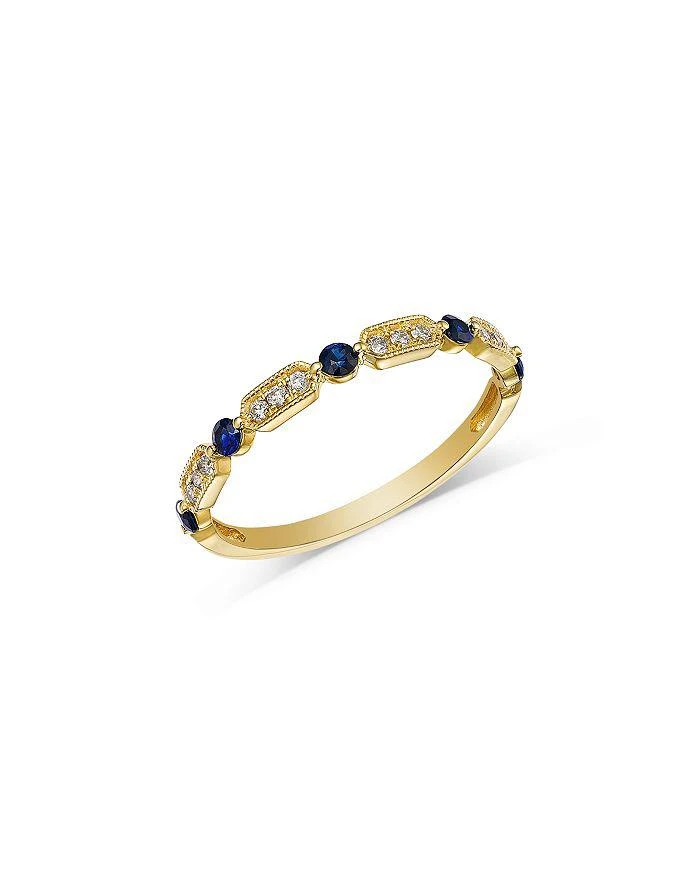 Bloomingdale
s Fine Collection Blue Sapphire 
Diamond Ring in 14K Yellow Gold