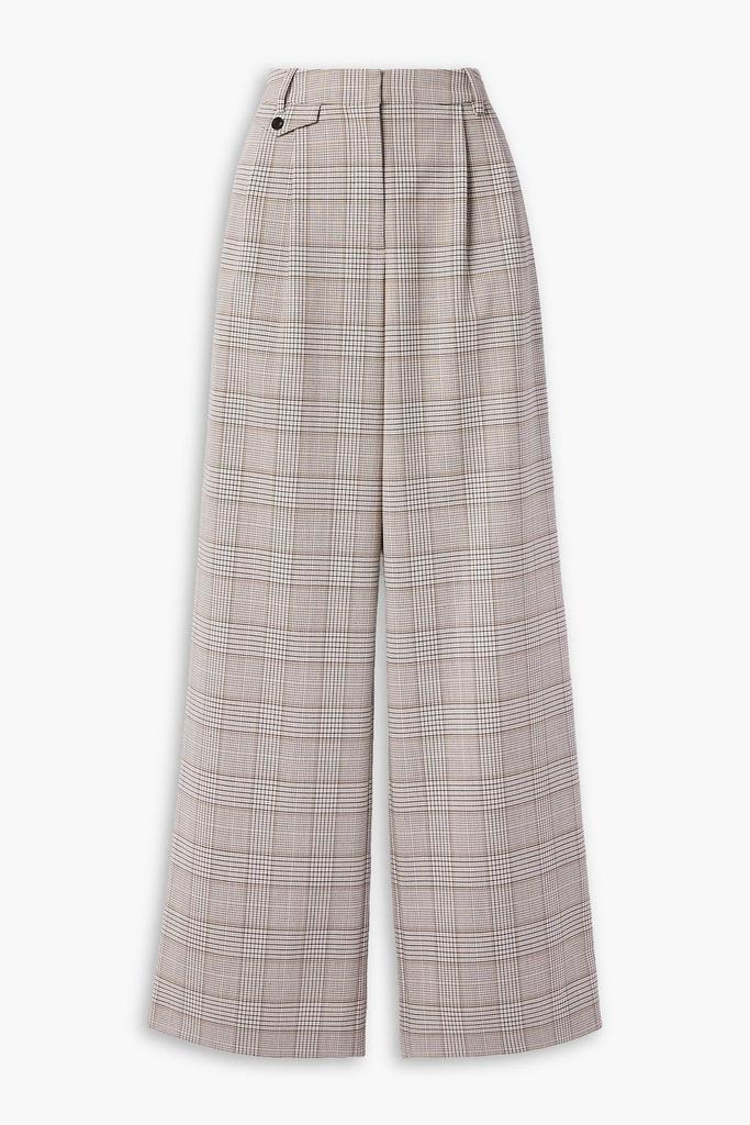 CO Pleated checked twill wide-leg pants