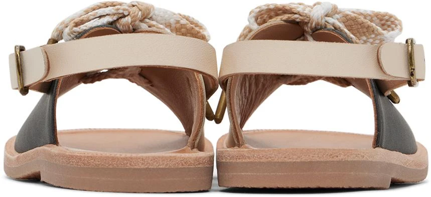 Misha & Puff Kids Black & White Lace-Up Sandals 2
