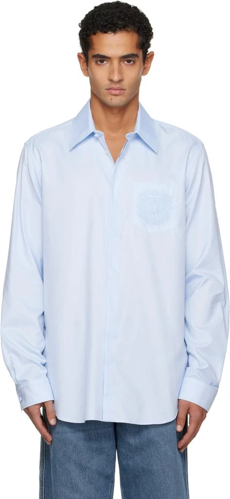 Balmain Blue 
Balmain
 Écusson Embroidered Cotton Shirt 1