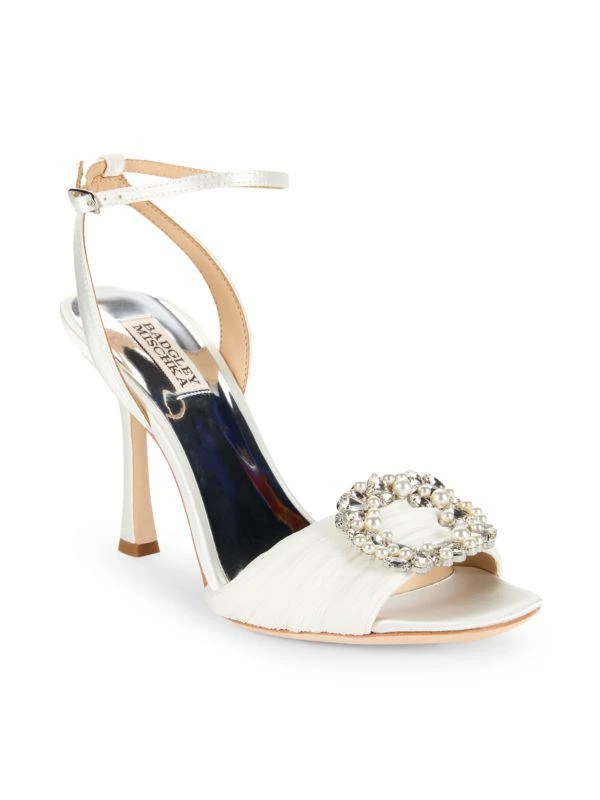 Badgley Mischka Nixie Embellished Leather Sandals 2