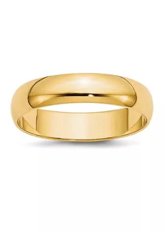 Belk & Co. Co. Mens 14K Yellow Gold 5 Millimeter Lightweight Half Round Band