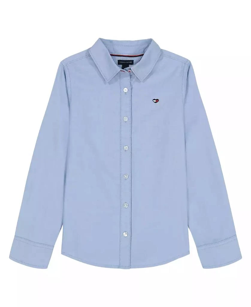 Tommy Hilfiger Girls' 7-16 Oxford Button Front Long Sleeve Shirt 1