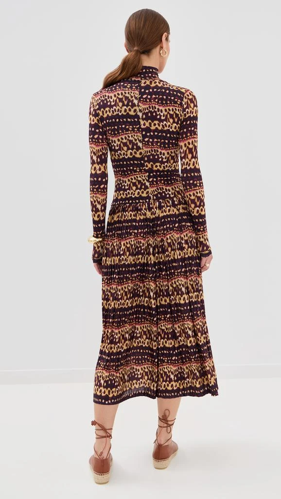 long sleeve cocktail dresses uk Multi Zig Zag Print Long Sleeve Plunge Midi Dress