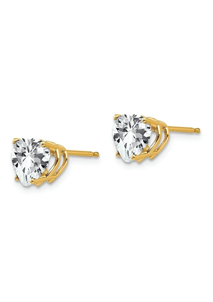 Belk 
Co. 14K Yellow Gold 7mm Heart Cubic Zirconia Earrings 2