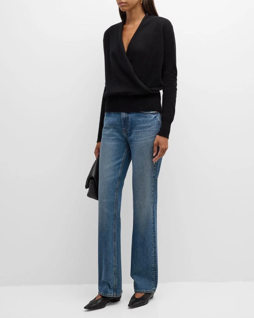 Neiman Marcus Cashmere Faux Wrap Sweater 2