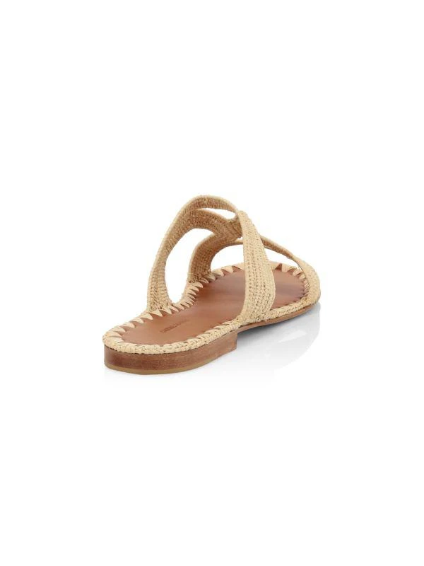 Carrie Forbes Raffia Cutout Slides 3