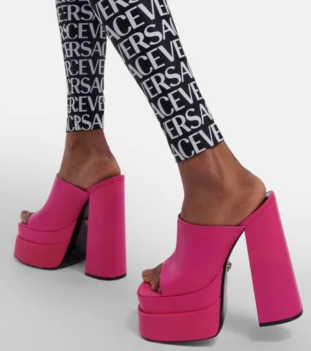 Versace Leather platform mules 7
