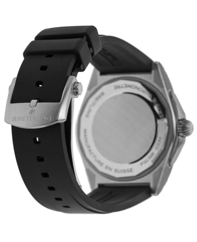 BREITLING Breitling Chronomat Automatic GMT 40 Ice Blue Dial Platinum Bezel Black Rubber Strap Men&apos;s Watch P32398101C1S1 4