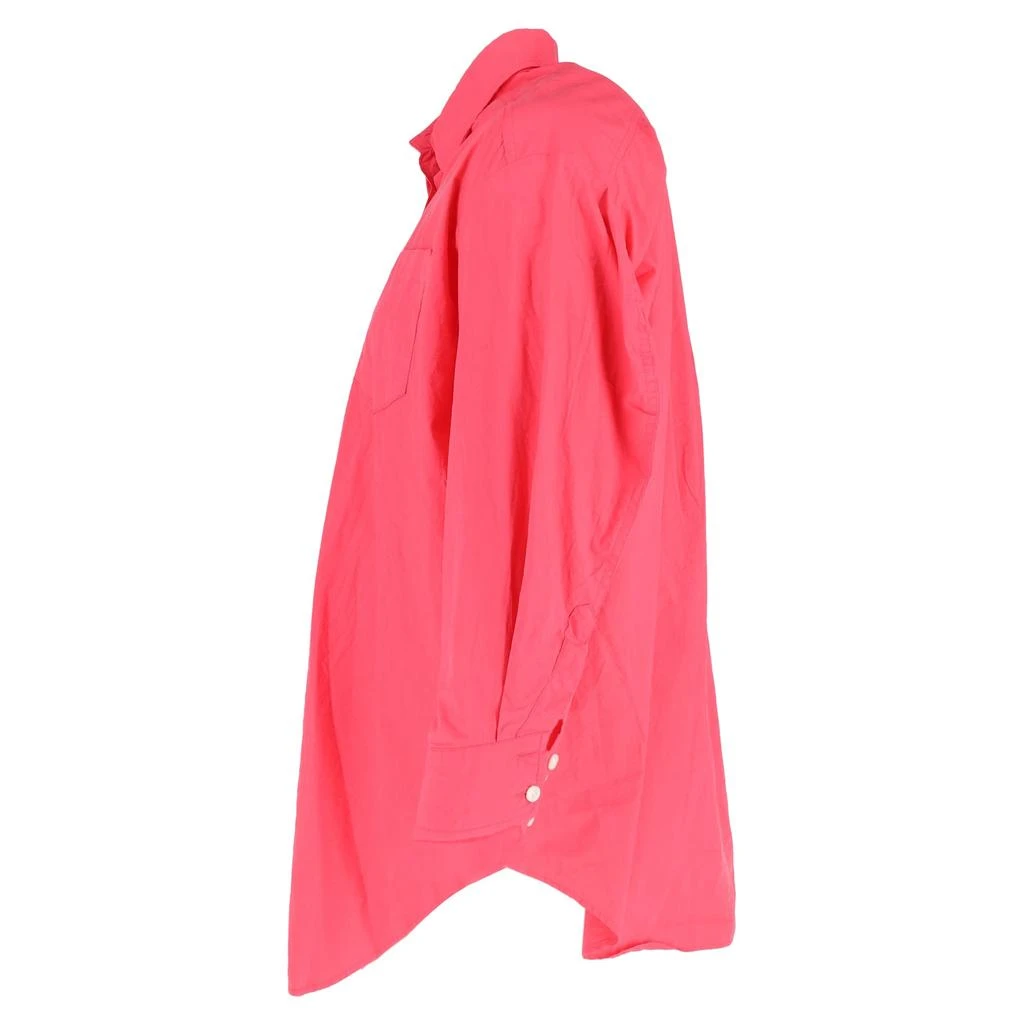 The Frankie Shop Button-Down Shirt in Bright Pink Cotton 2