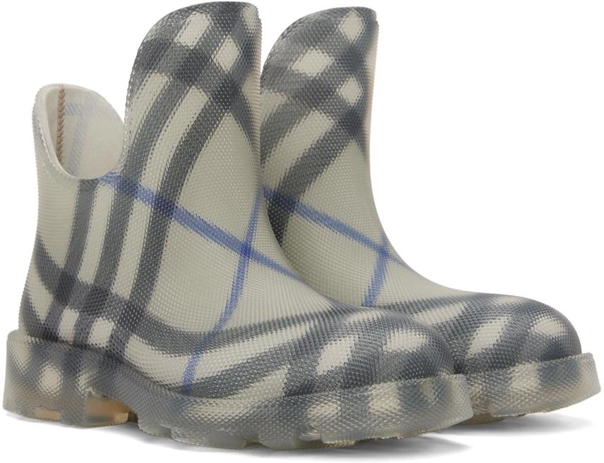 Burberry Gray Check Rubber Marsh Low Rain Boots 4
