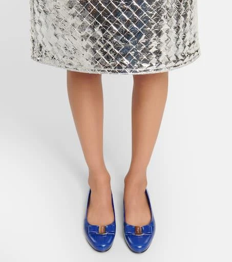 Salvatore Ferragamo Vara Bow croc-effect leather ballet flats 4