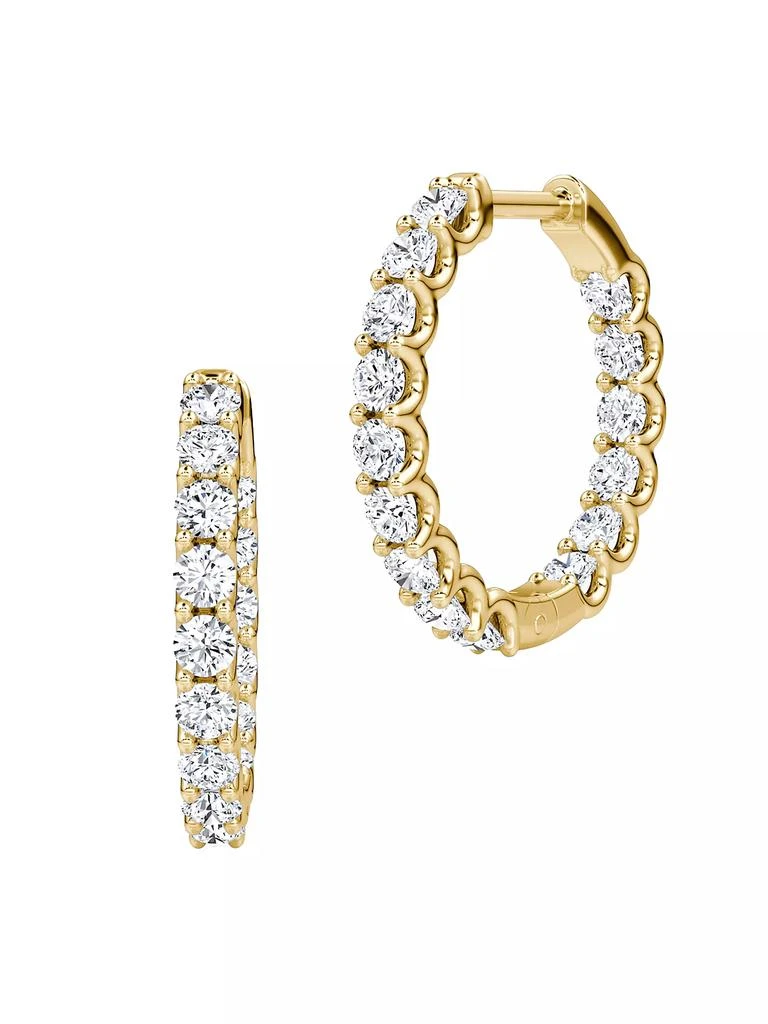 VRAI Huggie Hoops 14K Gold & 1.50 TCW Lab-Grown Diamond Full Eternity Hoop Earrings 1