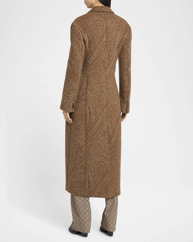 ETRO Paisley Wool Laced Long Trench Coat 3