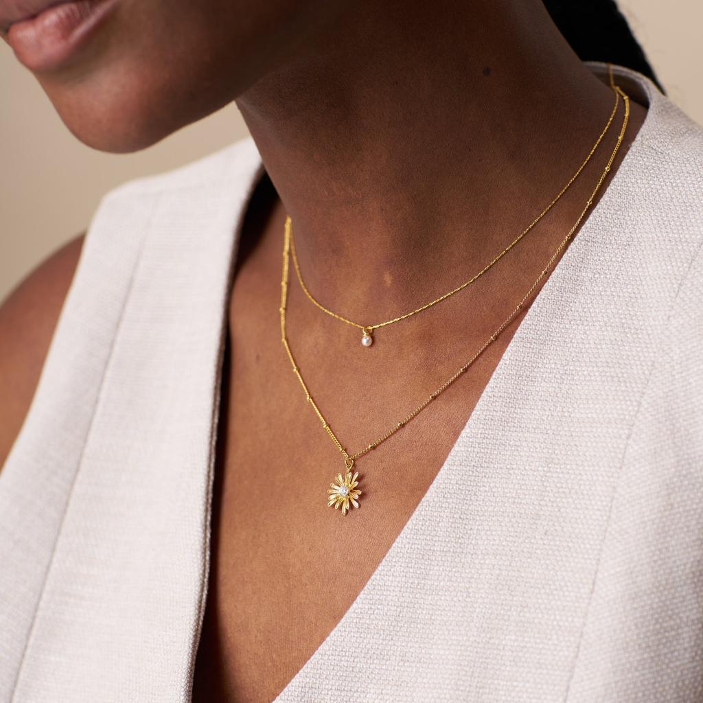 Orelia London Crystal Daisy Charm Necklace