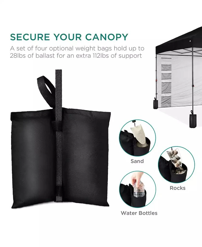 Best Choice Products 10x10ft Easy Setup Pop Up Canopy, Portable Tent w/ Side Wall, 1-Button Push, Case 3