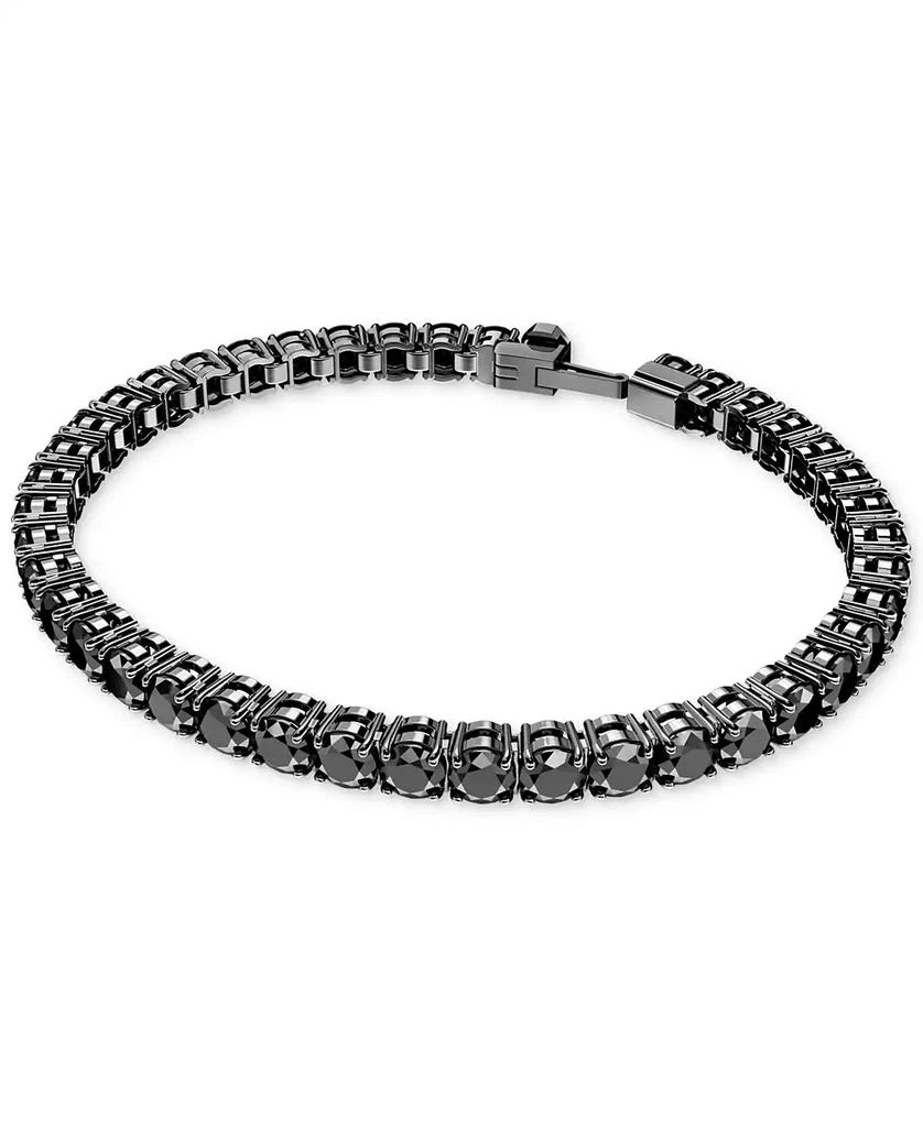 Swarovski Medium Ruthenium-Plated Jet Crystal Tennis Bracelet 2