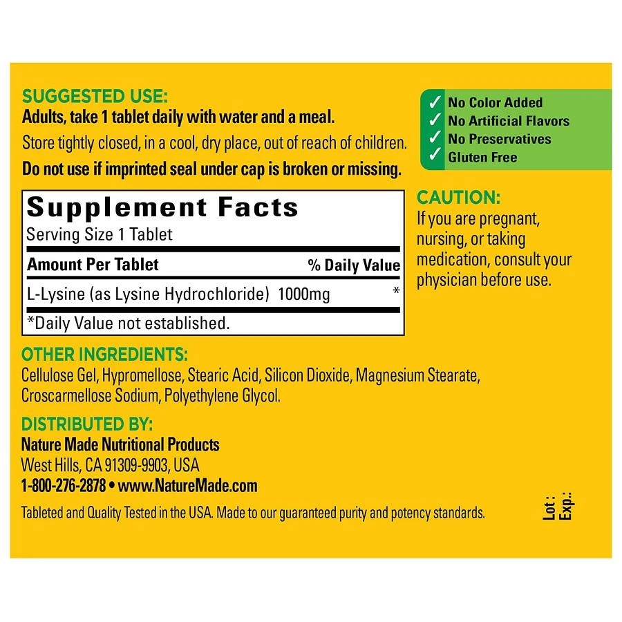 Nature Made L-Lysine 1000 mg Tablets 4