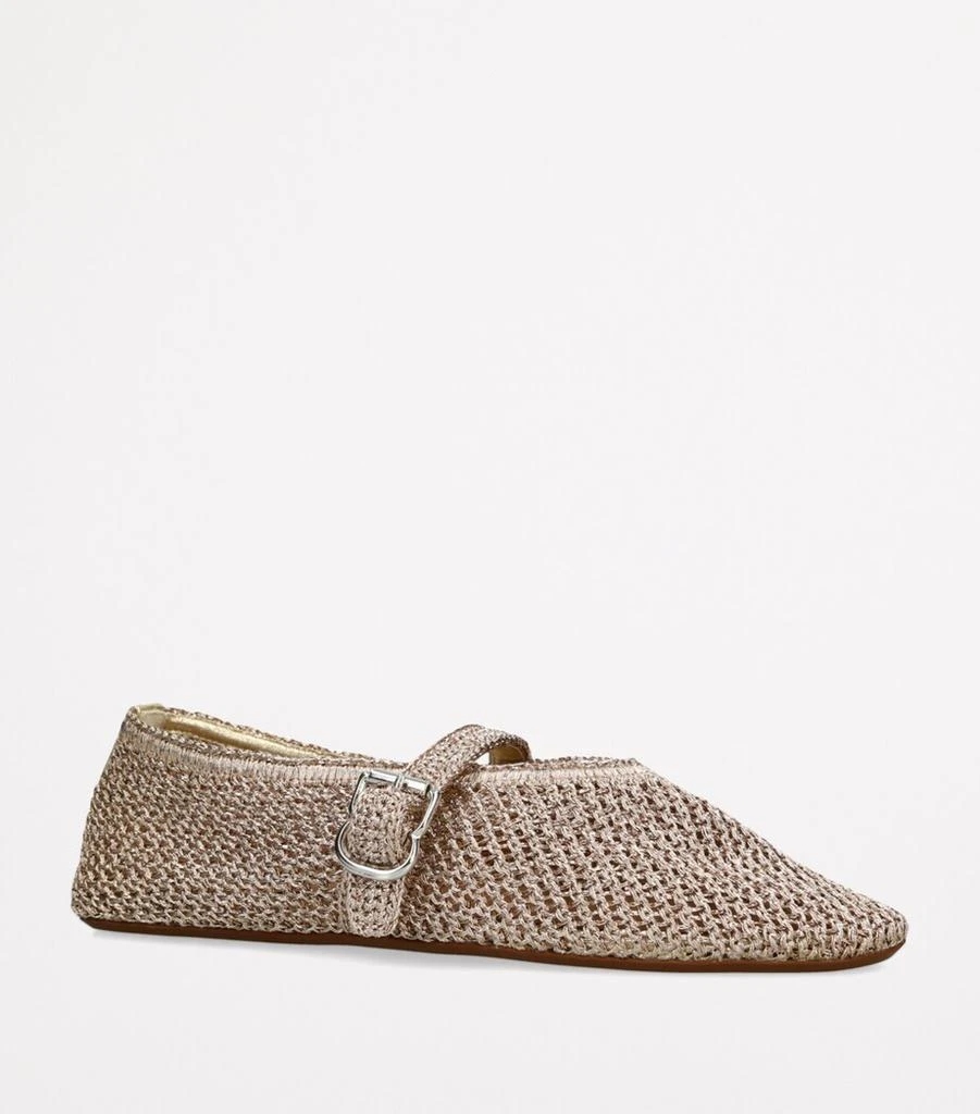 Alaïa Lurex Crochet Ballet Flats 3