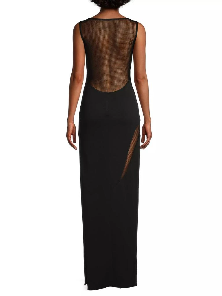 Katie May Mesquite Mesh-Insert Column Gown 5