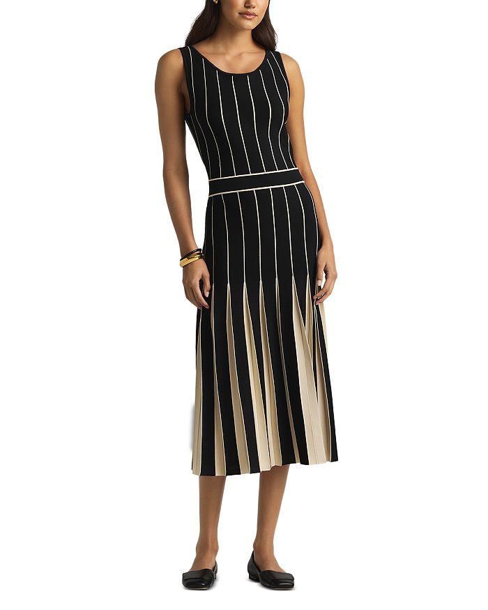 St. John Tonal Pleated Dress