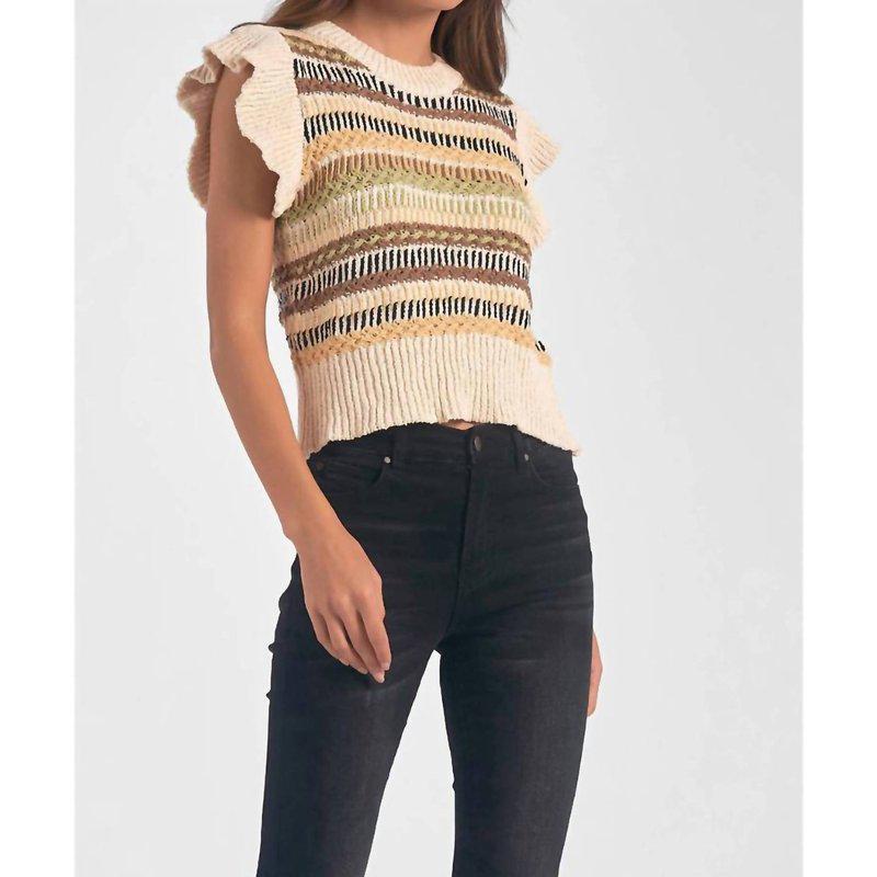 Elan Crewneck Cap Sleeve Sweater