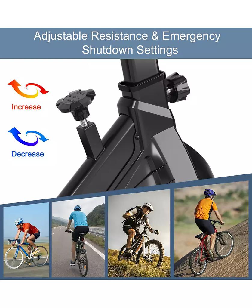 SUGIFT Indoor Silent Belt Drive Adjustable Resistance Cycling Stationary Bike-Blue