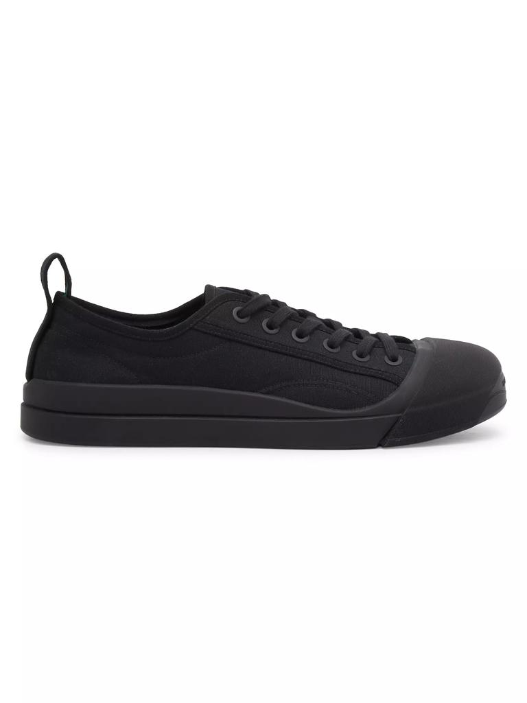 Bottega Veneta Vulcan Canvas Lace-Up Low-Top Sneakers